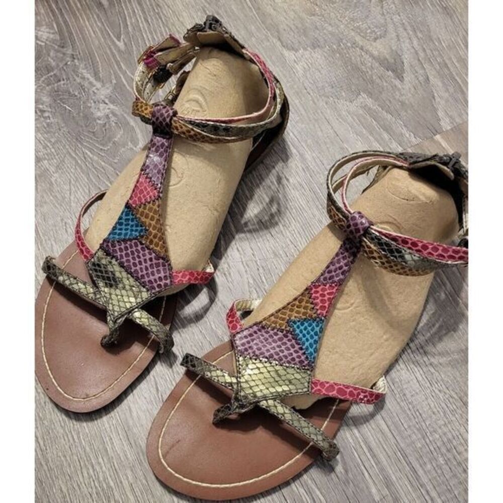 Steve Madden Gladiator‎ Brown Congac Pressto Thong Ankle-Strap Sandal Size 7.5 - Picture 8 of 8